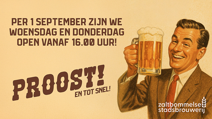 Per 1 september aangepaste openingstijden!