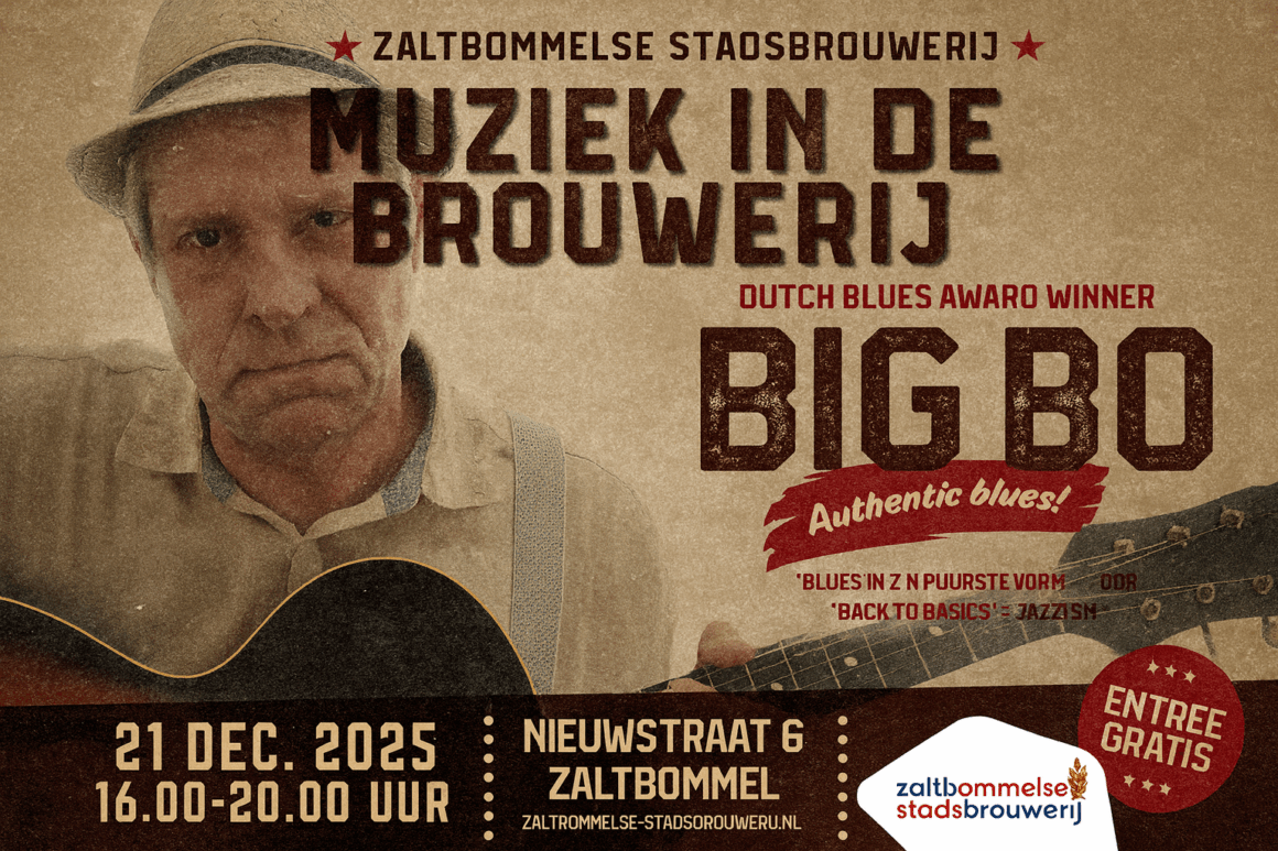 foto voor de website Zondag 21 december: muziek in de brouwerij – Big Bo