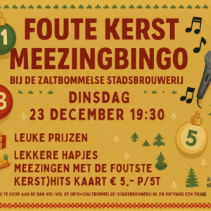 Dinsdag 23 december: Foute Kerst Meezingbingo