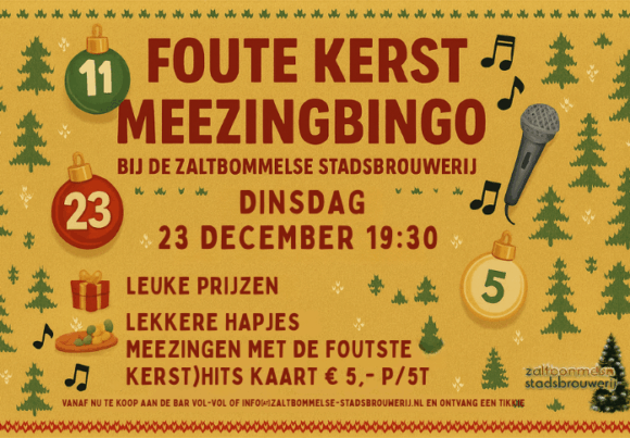 website post 860x484 Dinsdag 23 december: Foute Kerst Meezingbingo