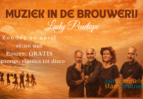 Zondag 26 april: Muziek in de Brouwerij – Coverband Penelope, Popsongs, classics tot popsongs